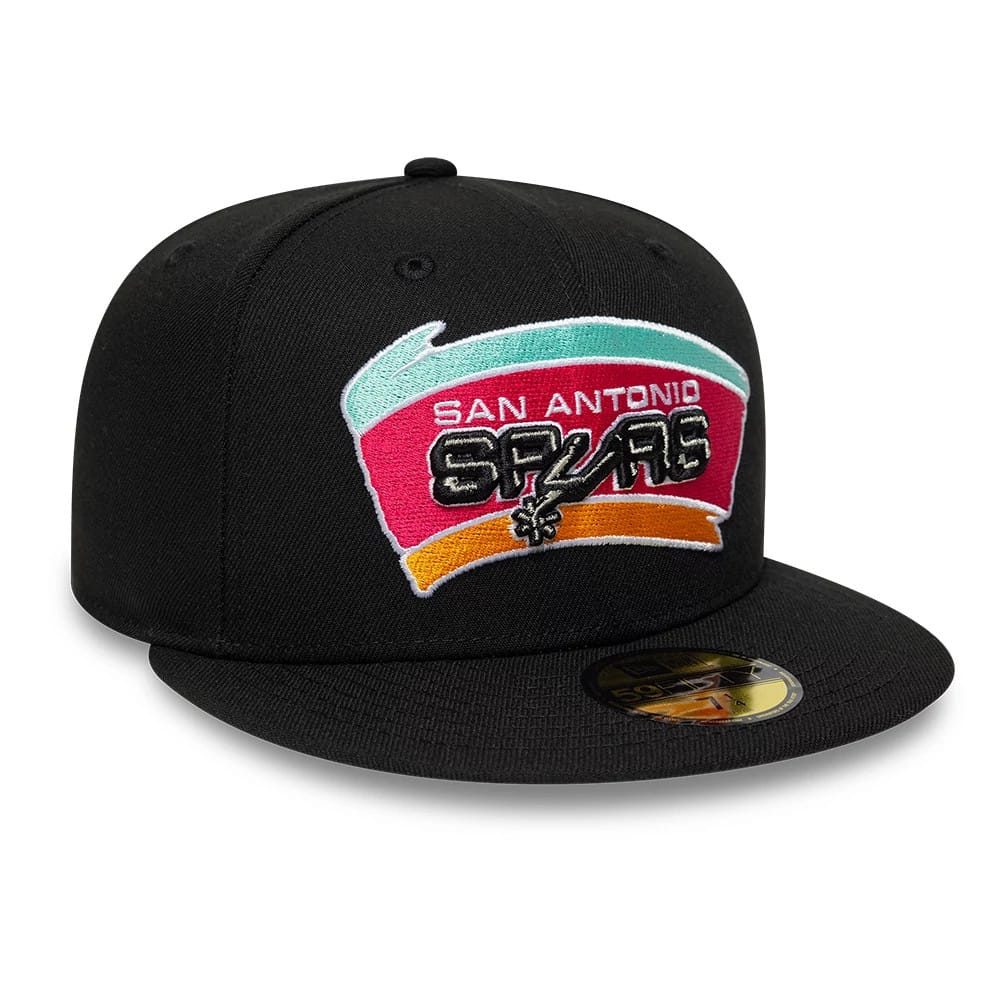 San Antonio Spurs NBA Hardwood Classic Black 59FIFTY Fitted Cap-kentox