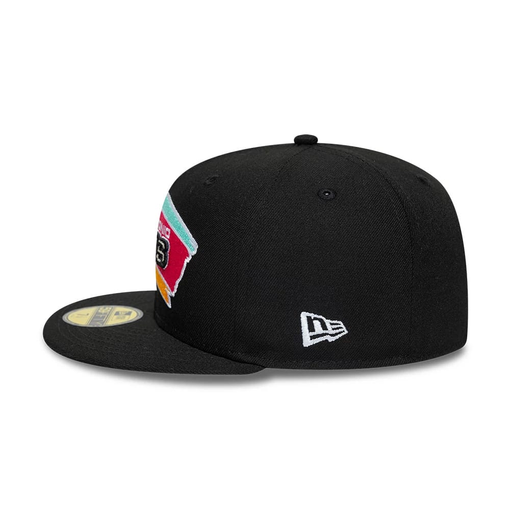 San Antonio Spurs NBA Hardwood Classic Black 59FIFTY Fitted Cap-kentox