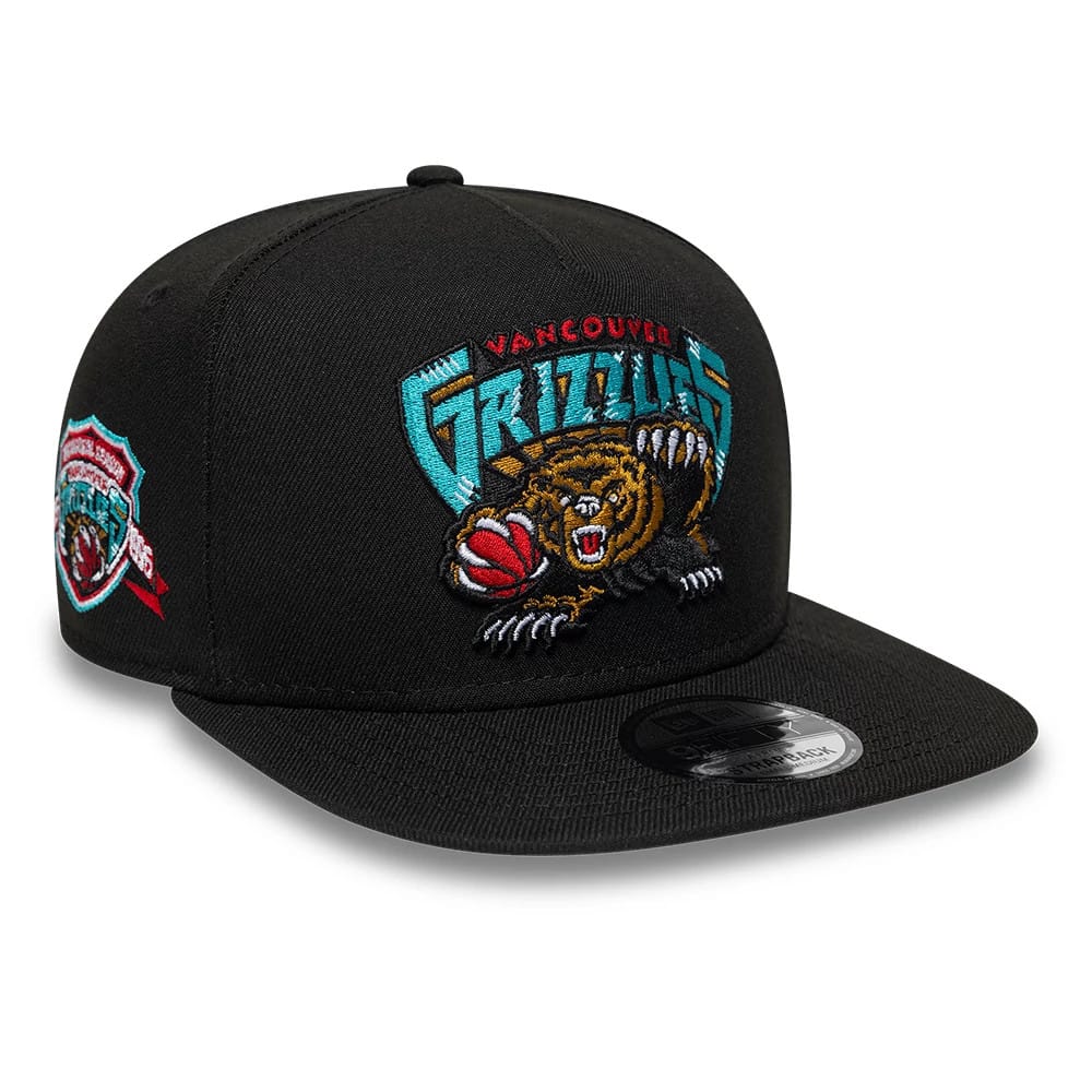 Vancouver Grizzlies NBA Hardwood Classic Black 9FIFTY A-Frame Snapback Adjustable Cap-kentox