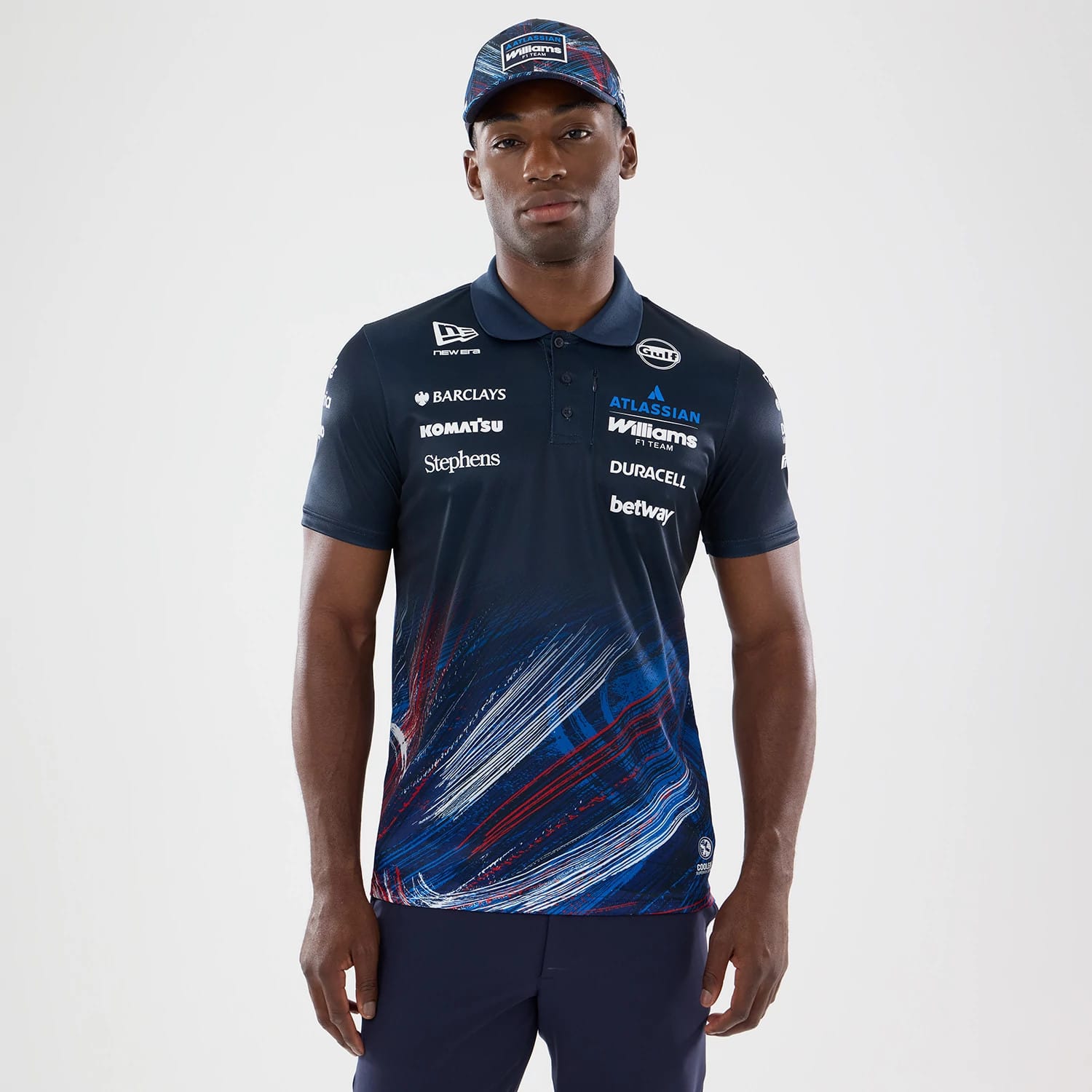Williams GB Race Special Navy Tech Polo T-Shirt-kentox