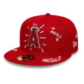 LA Angels MLB Scribble Red 59FIFTY Fitted Cap-kentox