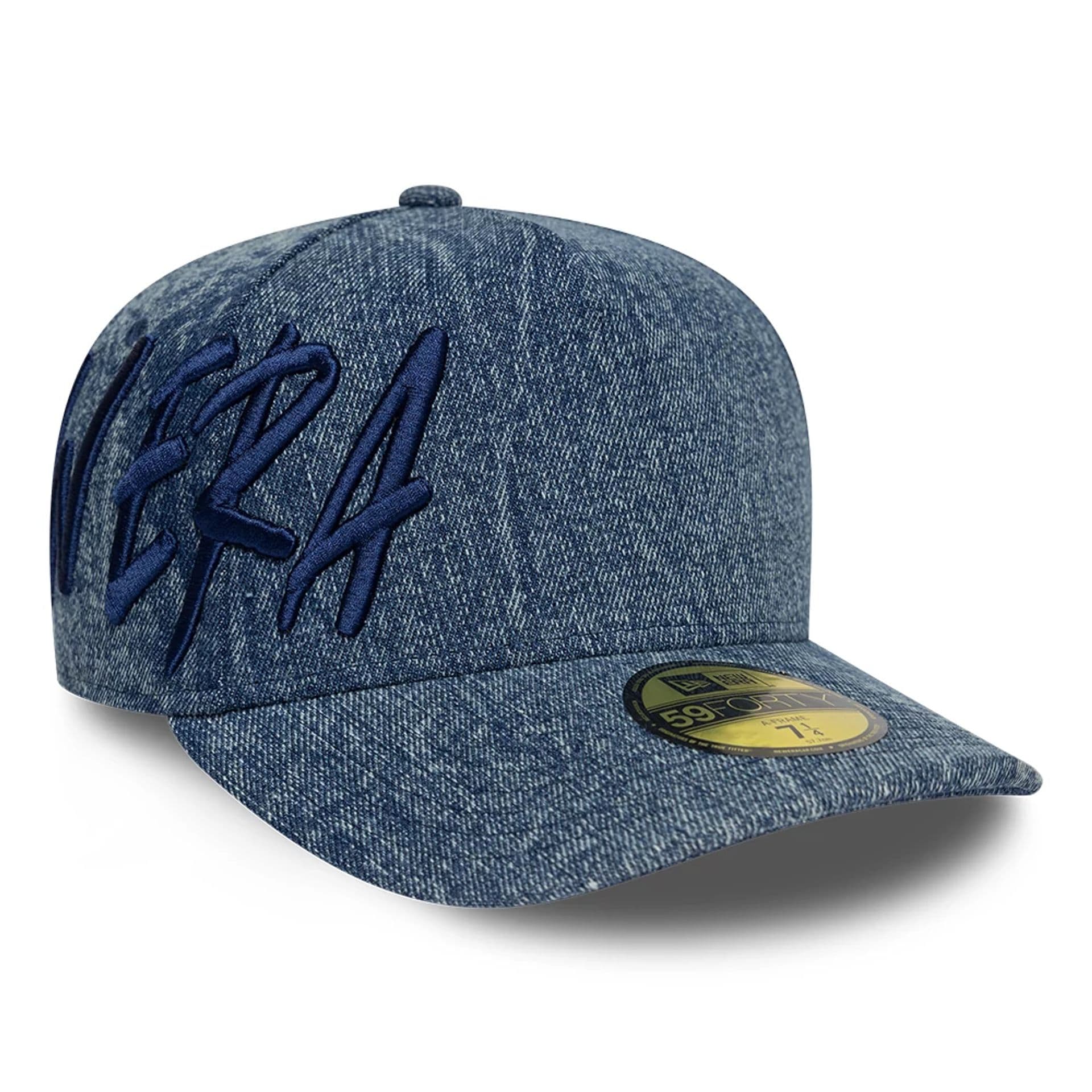 New Era Denim Navy 59FORTY A-Frame Fitted Cap-kentox