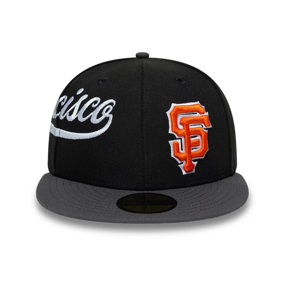 San Francisco Giants MLB Multi Logo Satin Lined Black 59FIFTY Fitted Cap-kentox