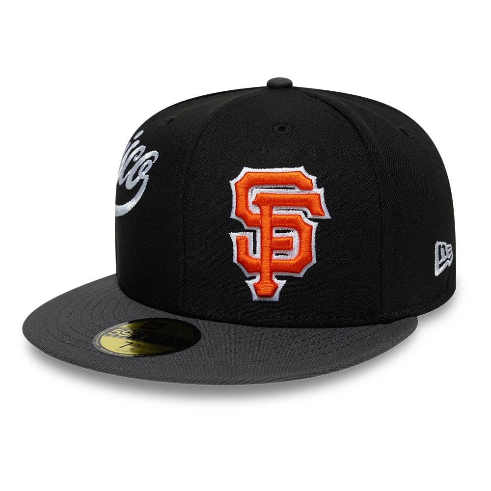 San Francisco Giants MLB Multi Logo Satin Lined Black 59FIFTY Fitted Cap-kentox