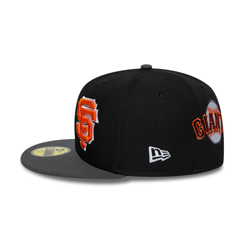 San Francisco Giants MLB Multi Logo Satin Lined Black 59FIFTY Fitted Cap-kentox