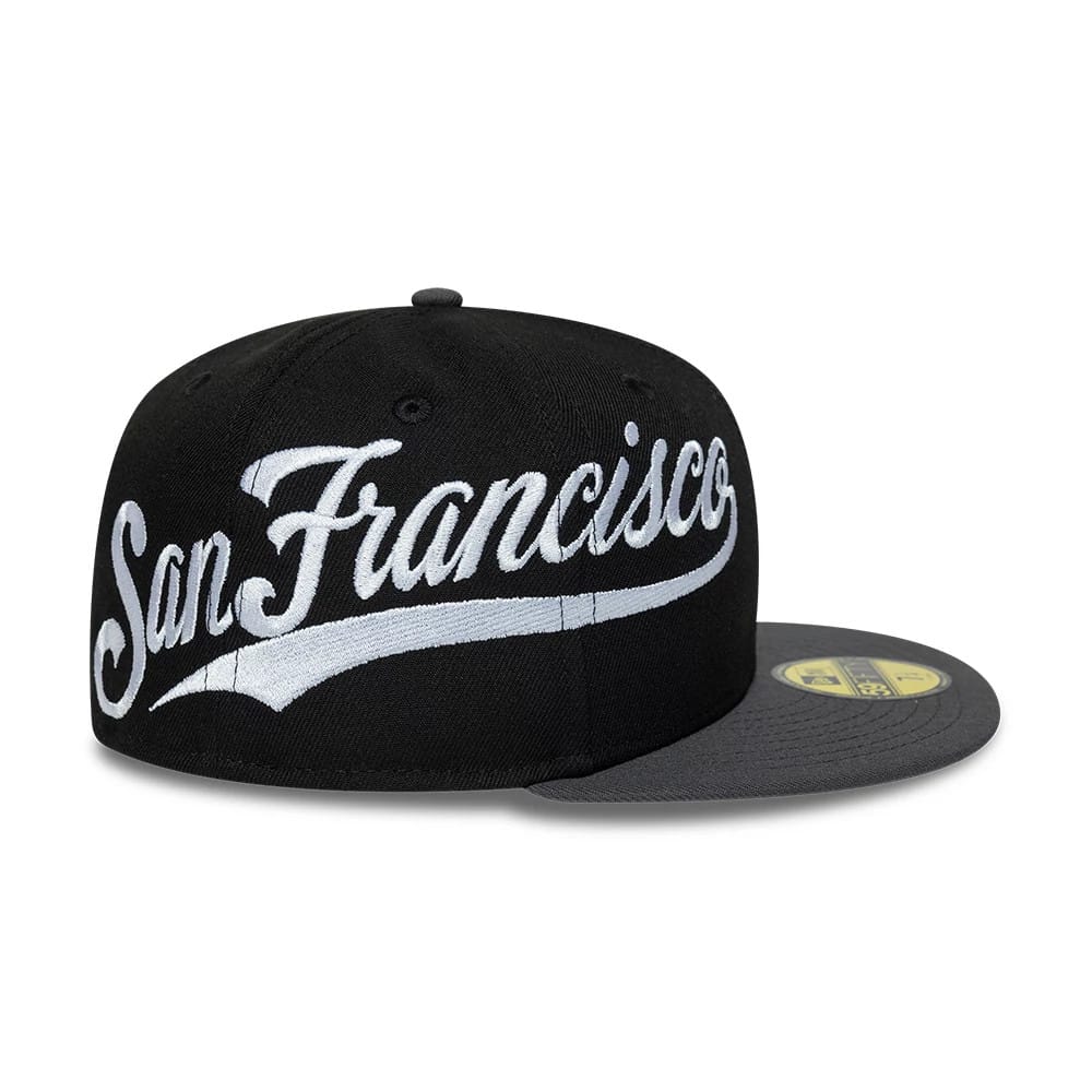 San Francisco Giants MLB Multi Logo Satin Lined Black 59FIFTY Fitted Cap-kentox