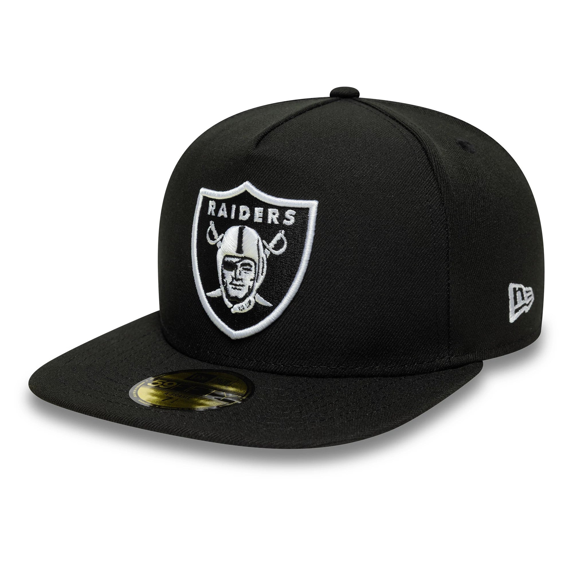 Las Vegas Raiders NFL Flat Black 59FIFTY A-Frame Fitted Cap-kentox