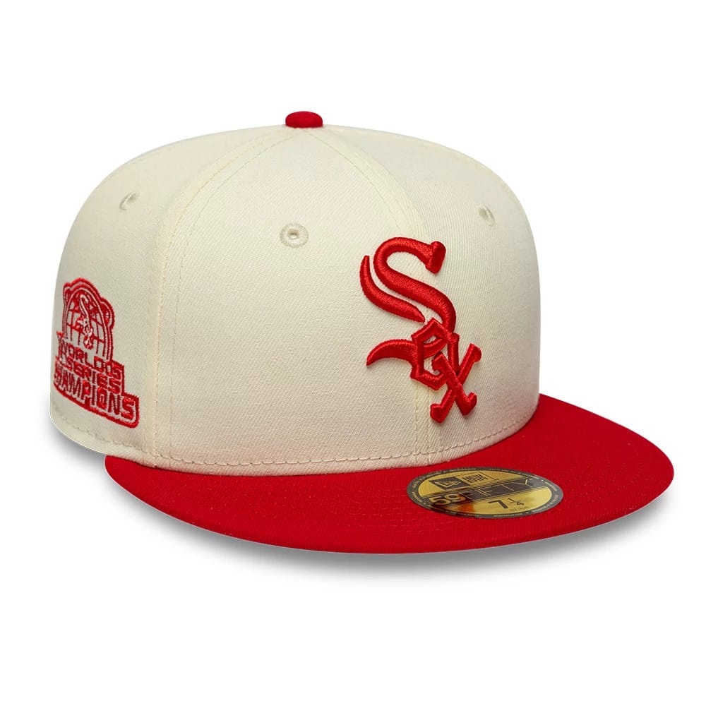Chicago White Sox MLB Chrome Scarlet Cream 59FIFTY Fitted Cap-kentox