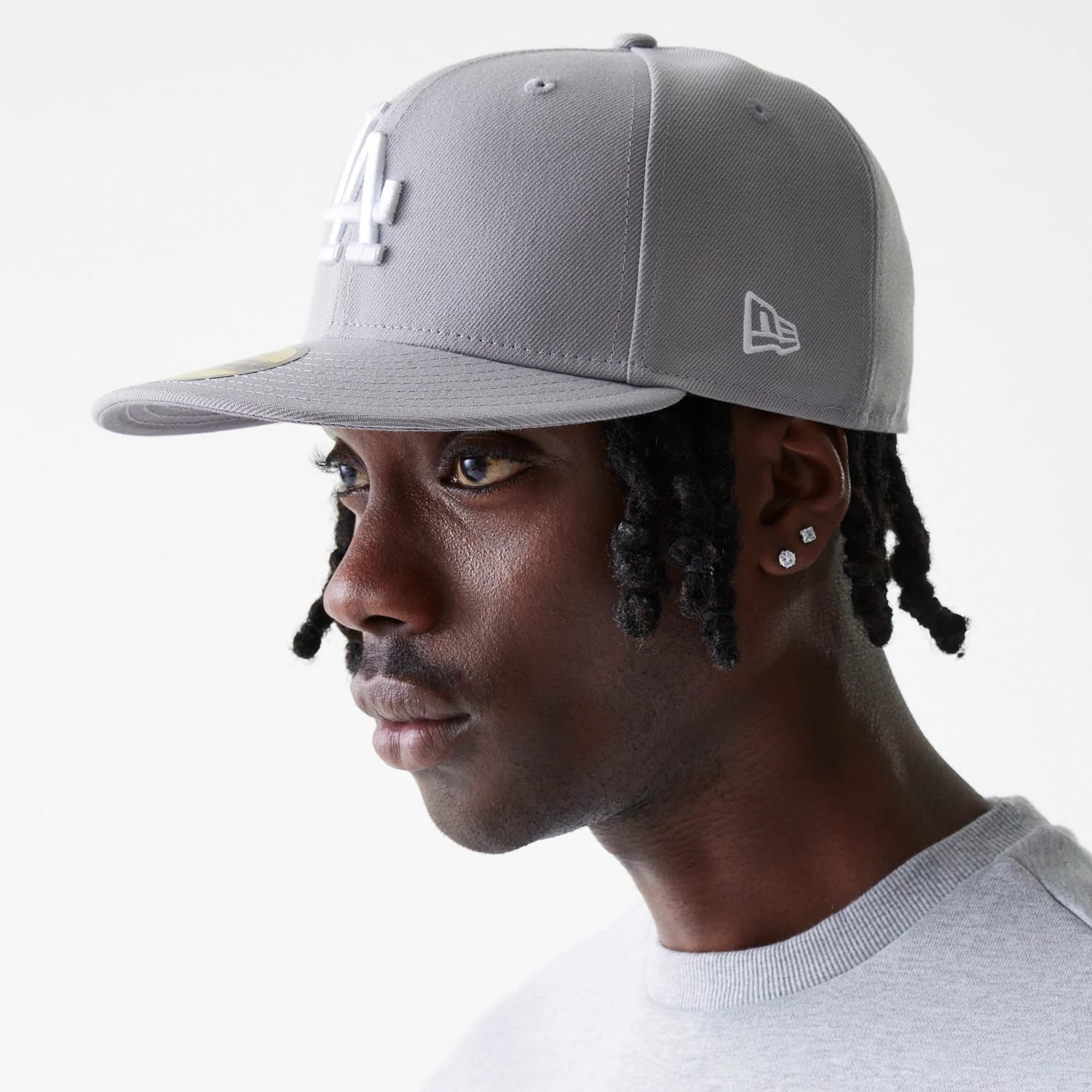 LA Dodgers MLB Basic Grey 59FIFTY Fitted Cap-kentox - Image 4