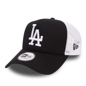 LA Dodgers Clean Black A-Frame Trucker Cap-kentox