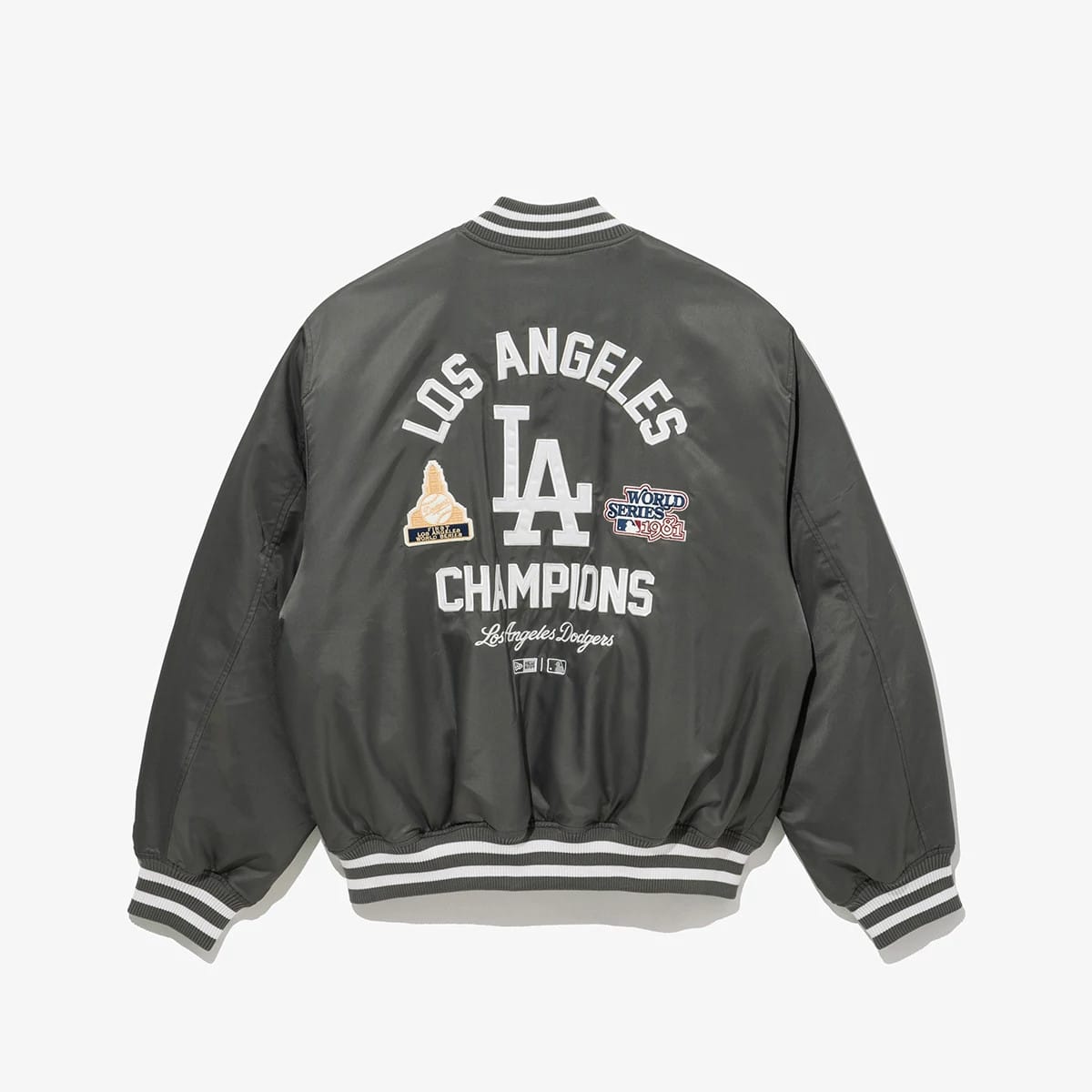 LA Dodgers MLB Grey Stadium Jacket-kentox - Image 2