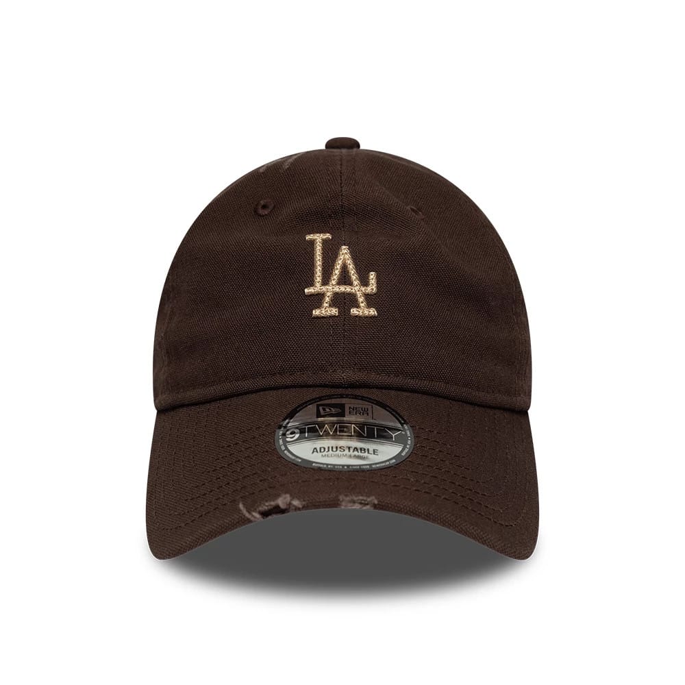 LA Dodgers MLB Distressed Dark Brown 9TWENTY Adjustable Cap-kentox - Image 2