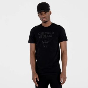 Chicago Bulls NBA Regular Black On Black T-Shirt-kentox