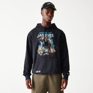 Jacksonville Jaguars NFL Games Premium Apparel Black Oversized Pullover Hoodie-kentox