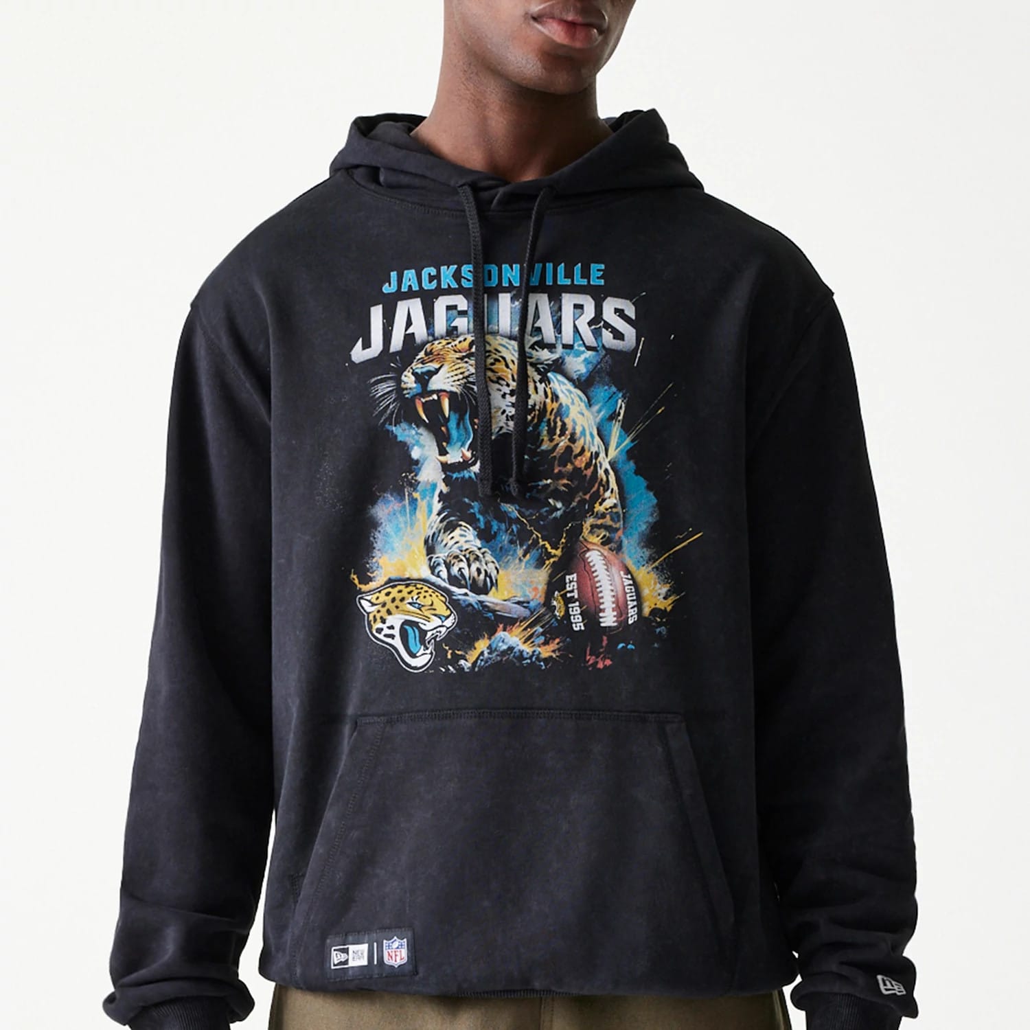 Jacksonville Jaguars NFL Games Premium Apparel Black Oversized Pullover Hoodie-kentox - Image 5