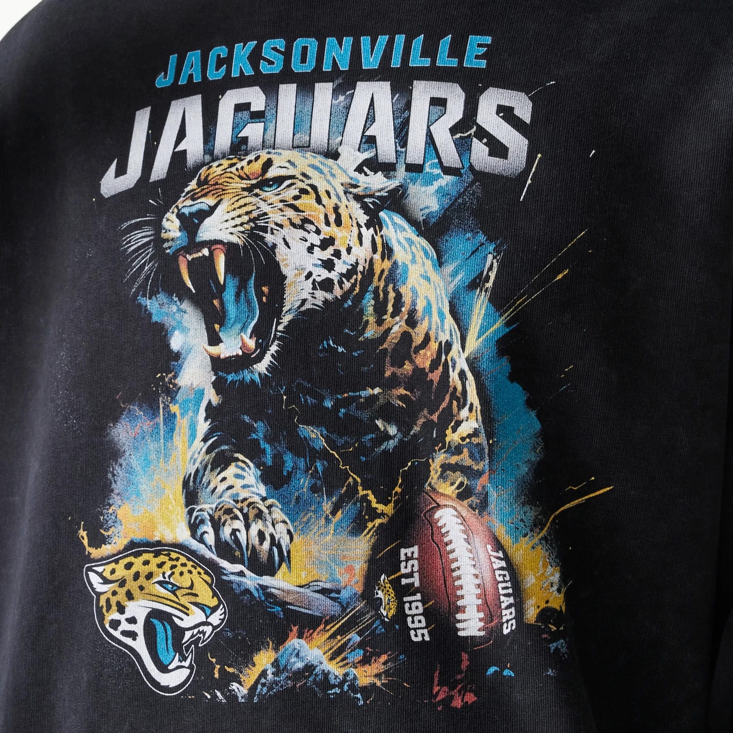 Jacksonville Jaguars NFL Games Premium Apparel Black Oversized Pullover Hoodie-kentox - Image 4