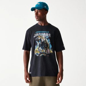 Jacksonville Jaguars NFL Games Premium Apparel Black Oversized T-Shirt-kentox