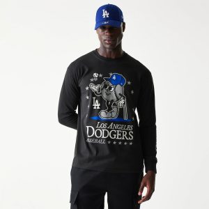 LA Dodgers MLB Character Black Long Sleeve T-Shirt-kentox