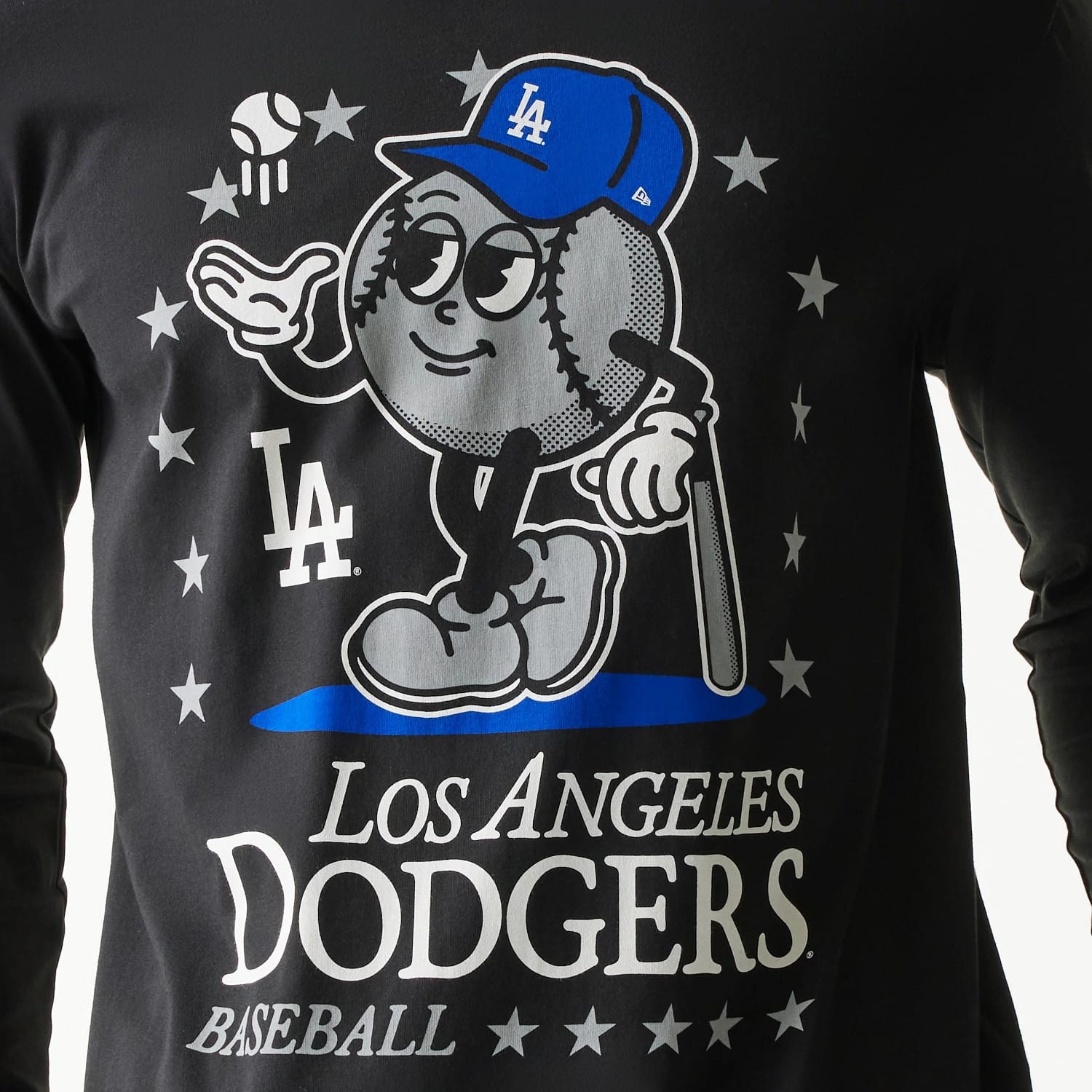 LA Dodgers MLB Character Black Long Sleeve T-Shirt-kentox - Image 4