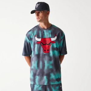 Chicago Bulls NBA All Over Print Green Oversized T-Shirt-kentox