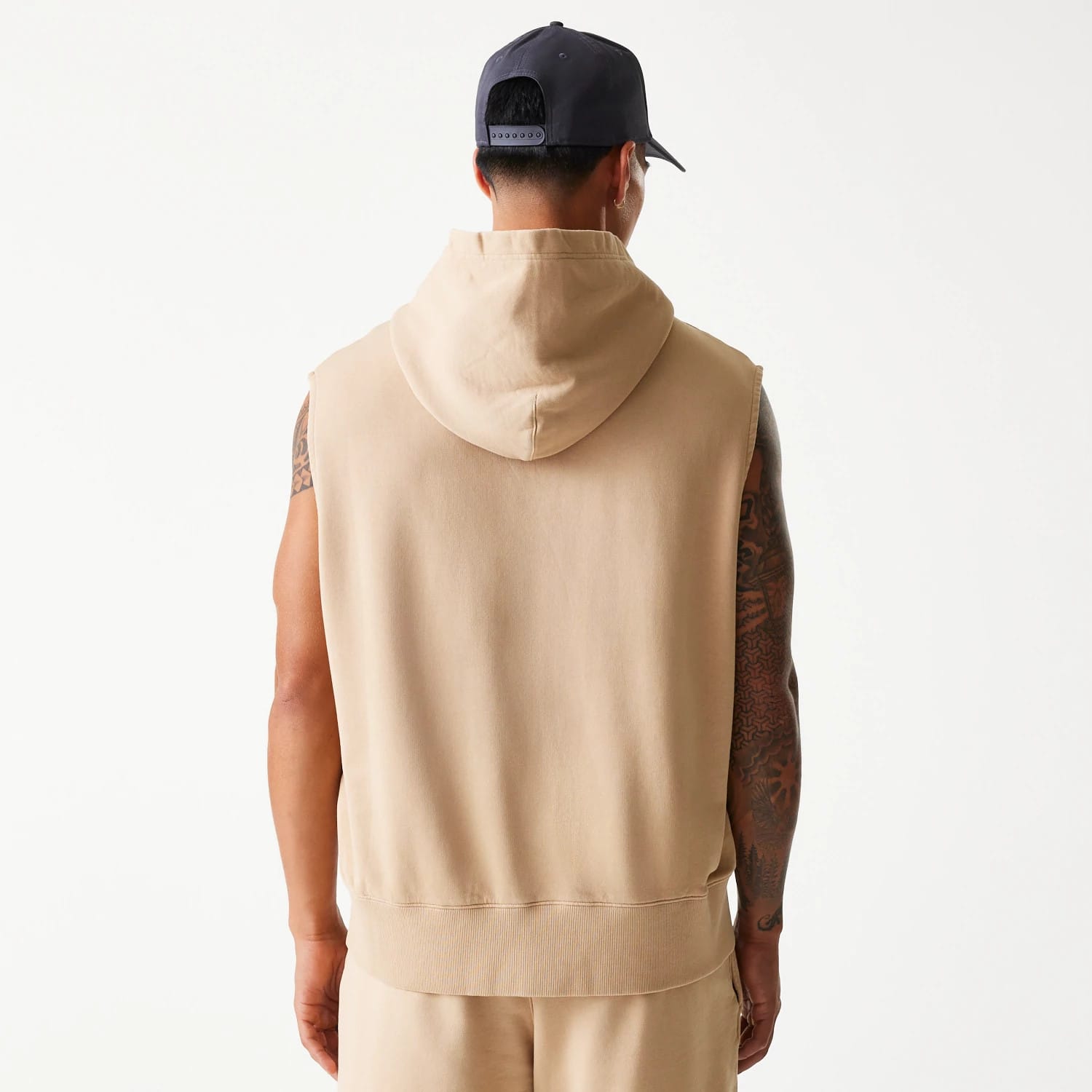 Chicago Bulls NBA Washed Beige Sleeveless Hoodie-kentox - Image 2