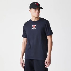 Chicago Bulls NBA Logo Black T-Shirt-kentox