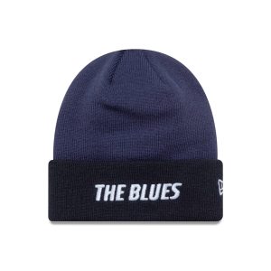Chelsea FC Lion Crest Youth Wordmark Blue Cuff Knit Beanie Hat-kentox
