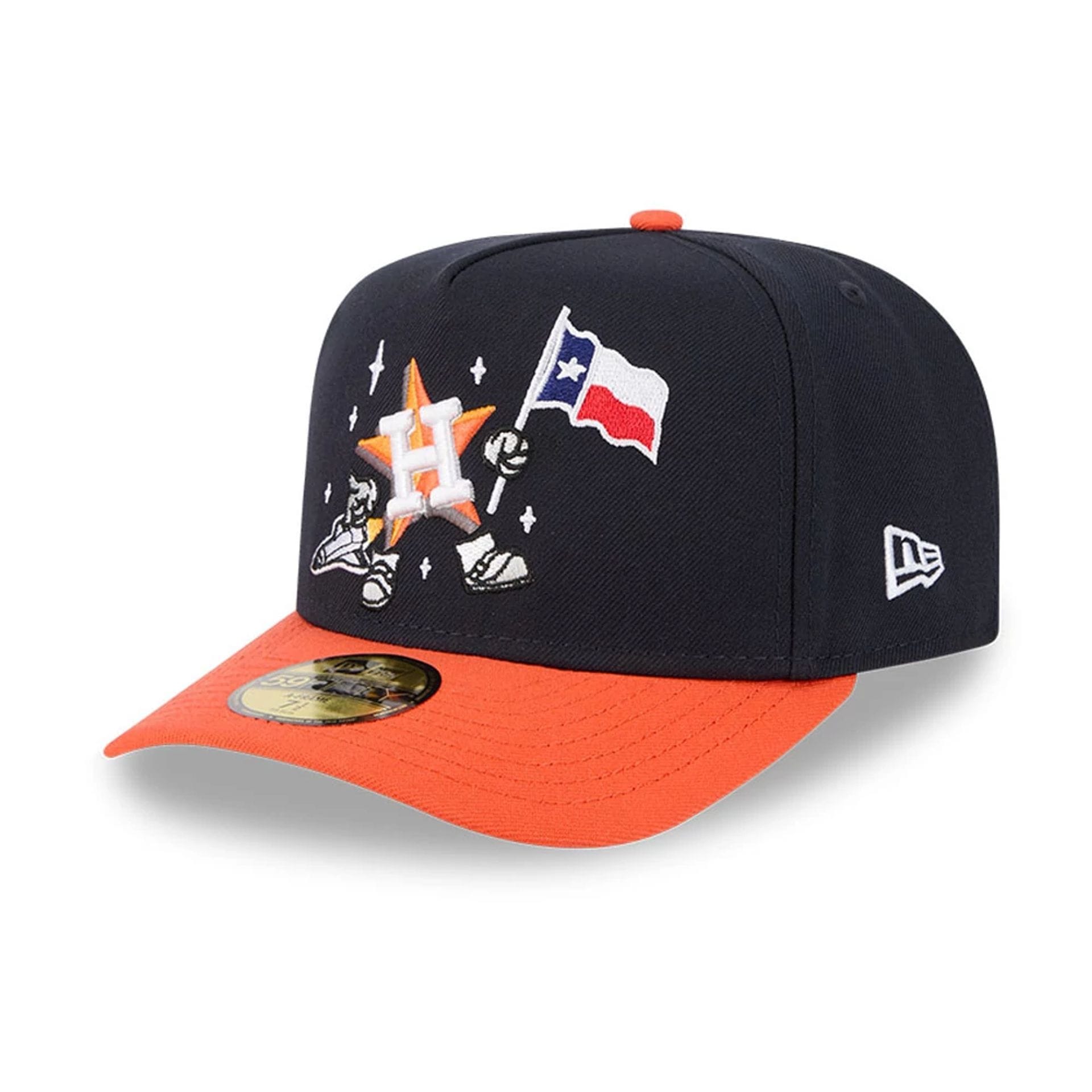 Houston Astros MLB Cartoon Navy 59FIFTY A-Frame Fitted Cap-kentox - Image 4