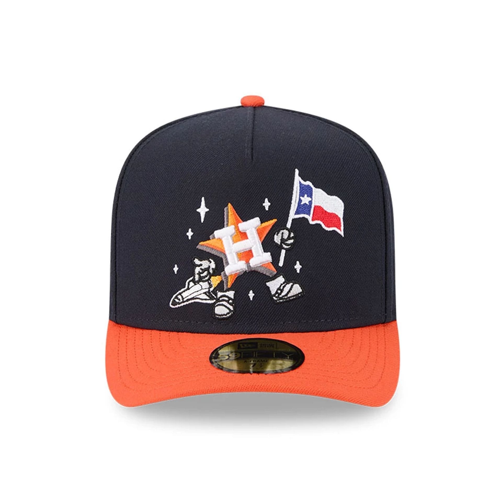 Houston Astros MLB Cartoon Navy 59FIFTY A-Frame Fitted Cap-kentox - Image 3