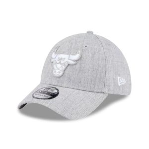 Chicago Bulls NBA Heather Grey 39THIRTY Stretch Fit Cap-kentox