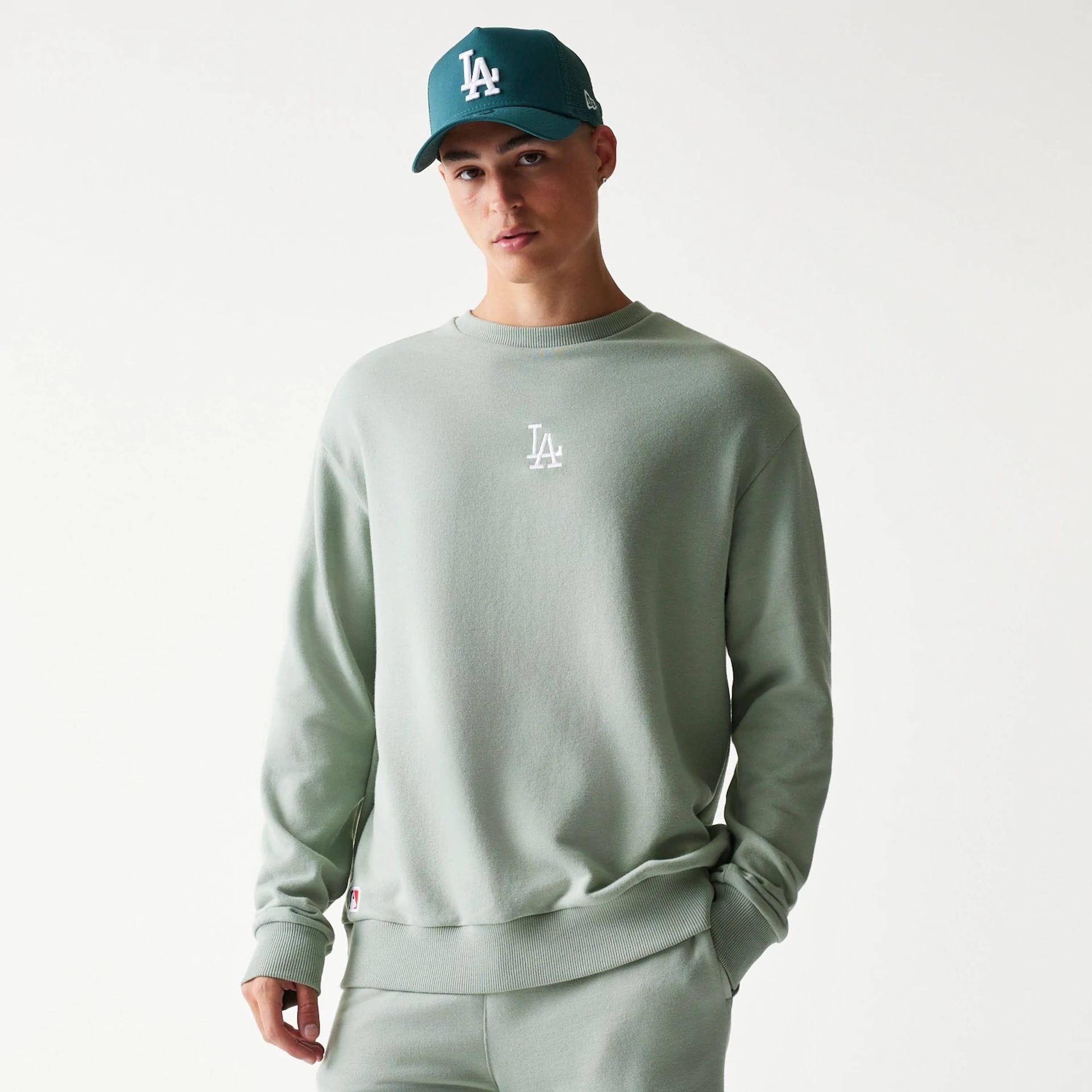 LA Dodgers MLB Midi Pastel Green Oversized Crew Neck Sweater-kentox - Image 3