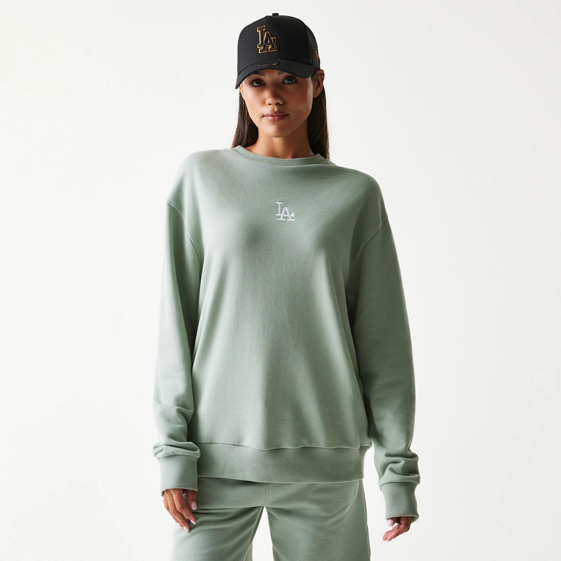 LA Dodgers MLB Midi Pastel Green Oversized Crew Neck Sweater-kentox - Image 4