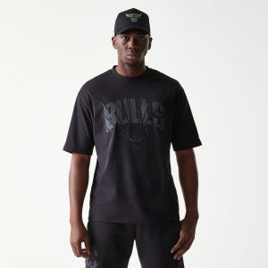 Chicago Bulls NBA Black Oversized T-Shirt-kentox