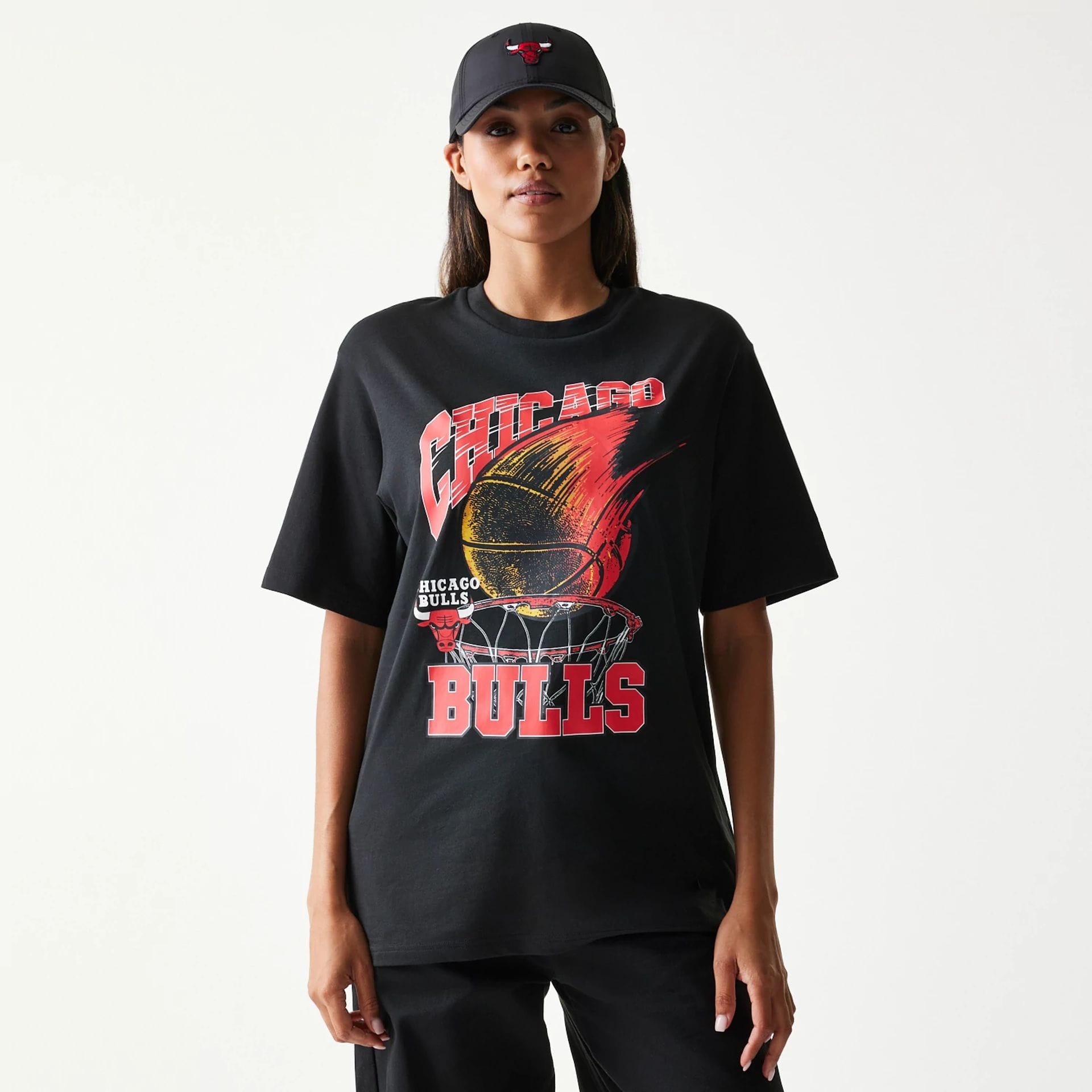 Chicago Bulls NBA Ball Graphic Black T-Shirt-kentox - Image 6