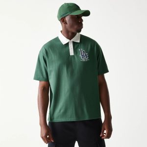 LA Dodgers MLB Dark Green Oversized Polo T-Shirt-kentox