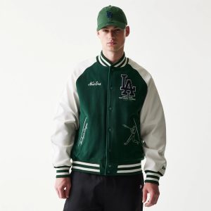 LA Dodgers MLB Dark Green Varsity Jacket-kentox