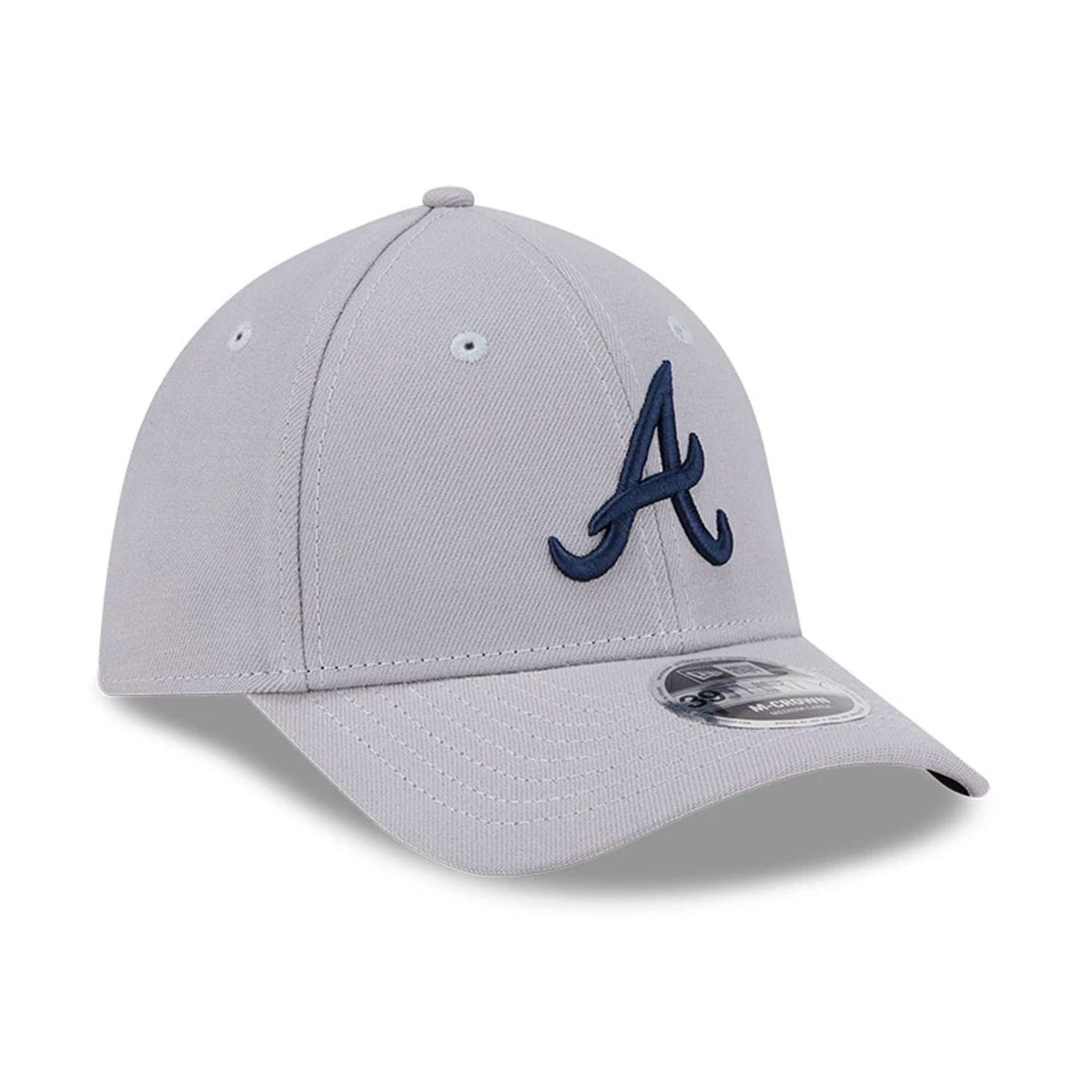 Atlanta Braves MLB Grey 39THIRTY M-Crown Stretch Fit Cap-kentox - Image 3