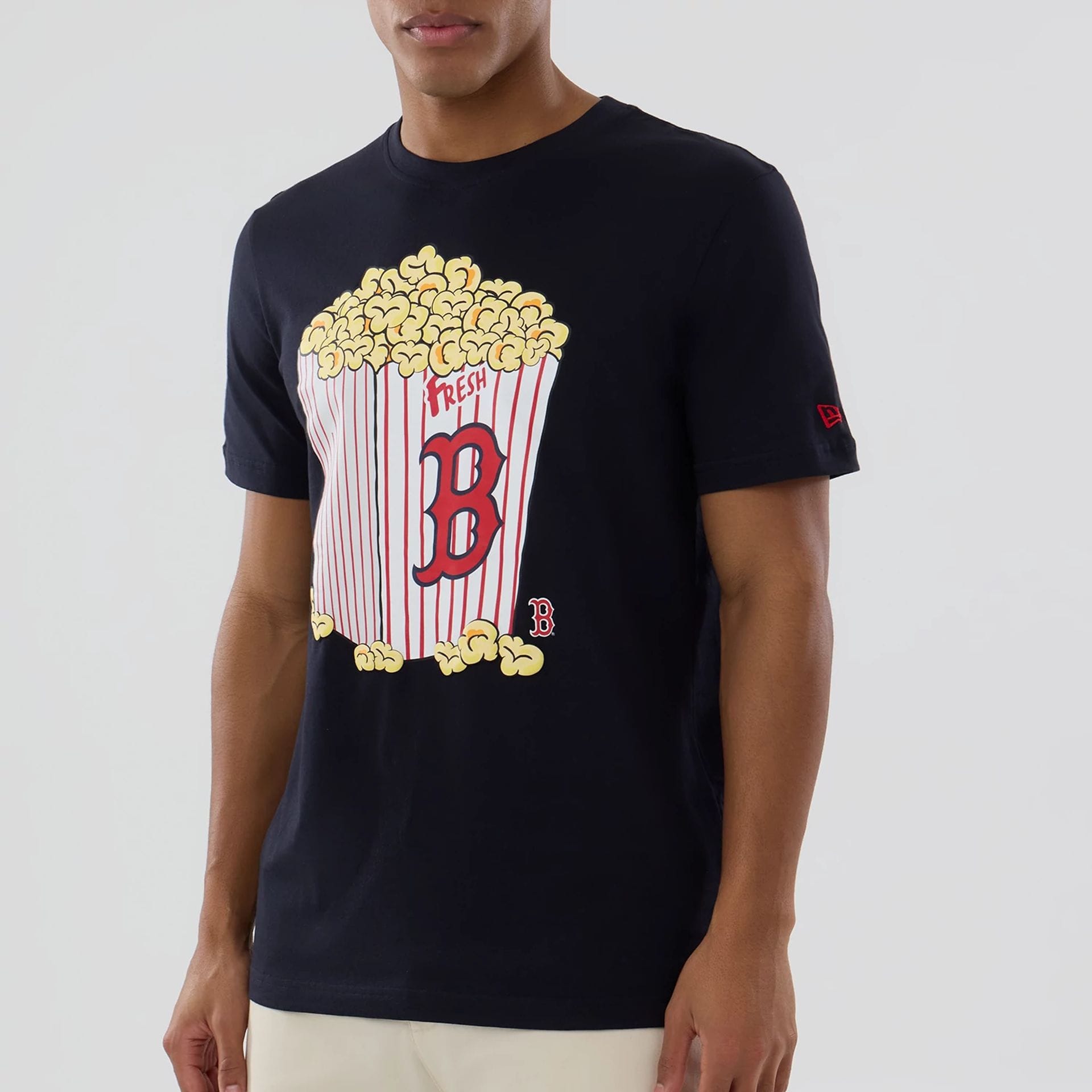 Boston Red Sox MLB Popcorn Navy T-Shirt-kentox - Image 3