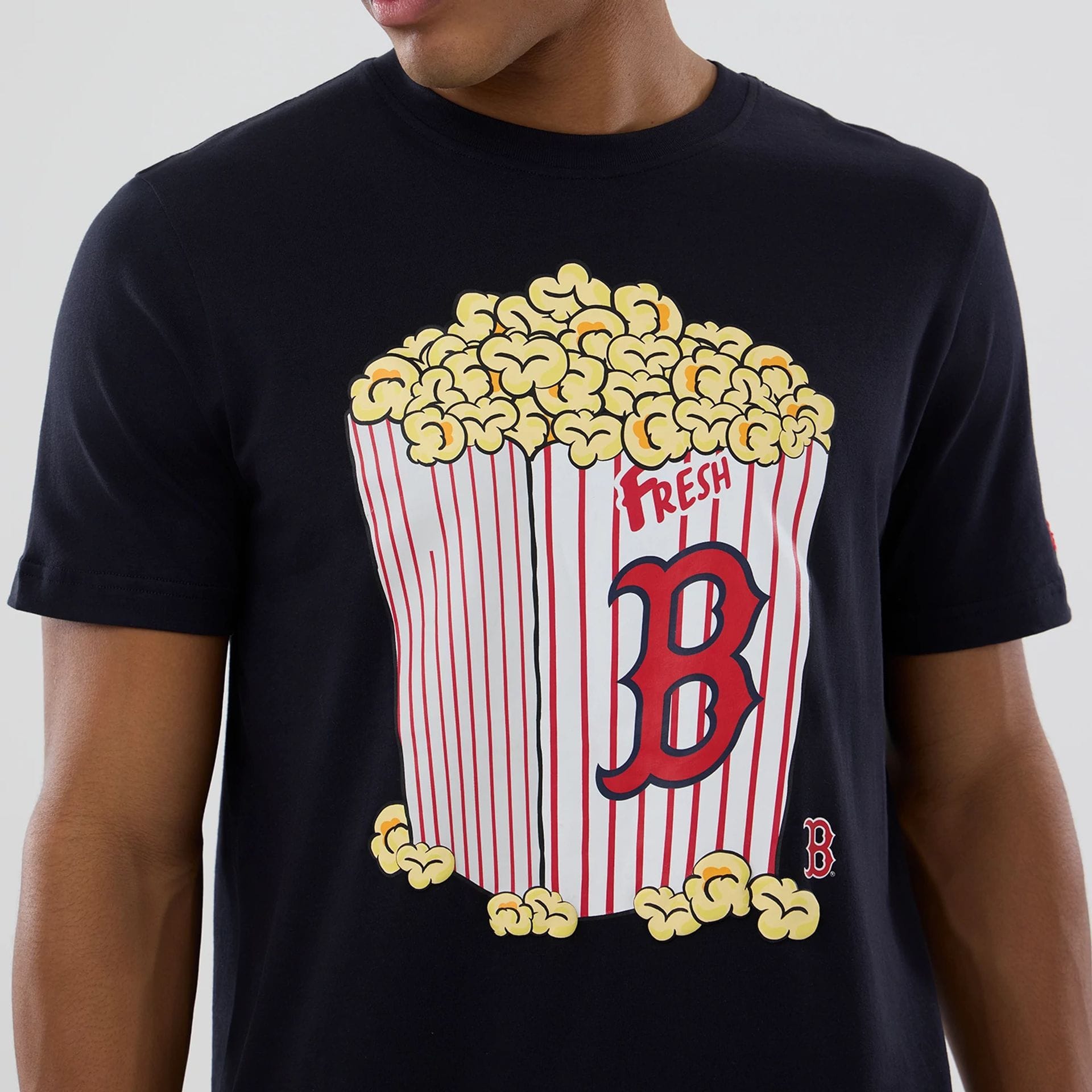 Boston Red Sox MLB Popcorn Navy T-Shirt-kentox - Image 4