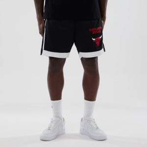 Chicago Bulls NBA Black Mesh Shorts-kentox