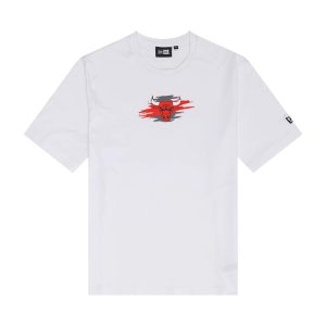 Chicago Bulls NBA Paint Graphic White T-Shirt-kentox