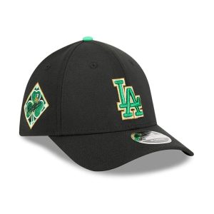 Dodgers MLB Saint Patrick's Day Black 39THIRTY M-Crown A-Frame Stretch Fit Cap-kentox