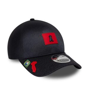 LA Angels MLB Clubhouse Black 39THIRTY Infinity Stretch Fit Cap-kentox