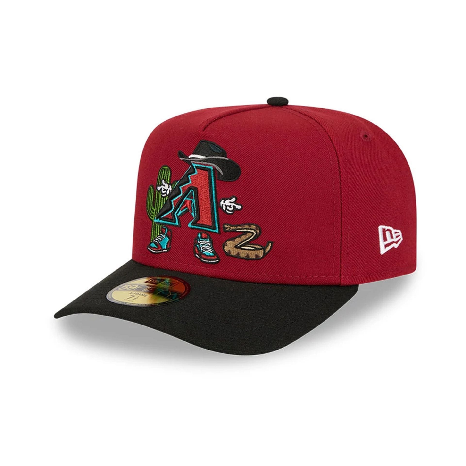 Arizona Diamondbacks MLB Cartoon Dark Red 59FIFTY A-Frame Fitted Cap-kentox - Image 4