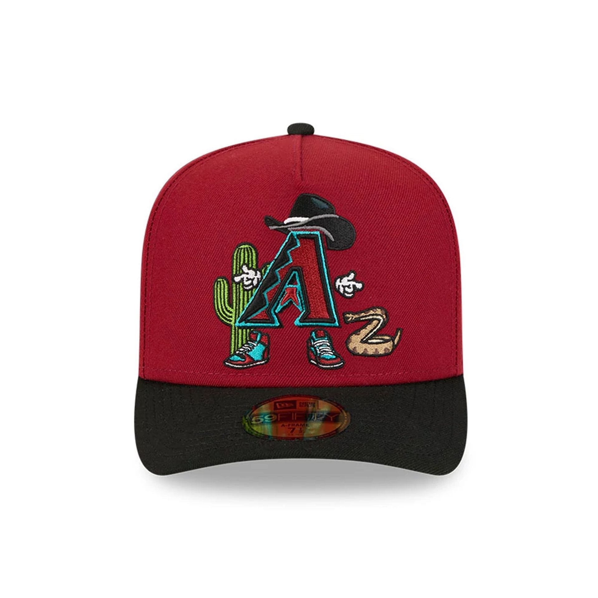 Arizona Diamondbacks MLB Cartoon Dark Red 59FIFTY A-Frame Fitted Cap-kentox - Image 3