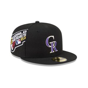 Colorado Rockies MLB Hidden Hit Black 59FIFTY Fitted Cap-kentox