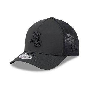 Chicago White Sox MLB Badged Black 9FORTY M-Crown A-Frame Trucker Cap-kentox