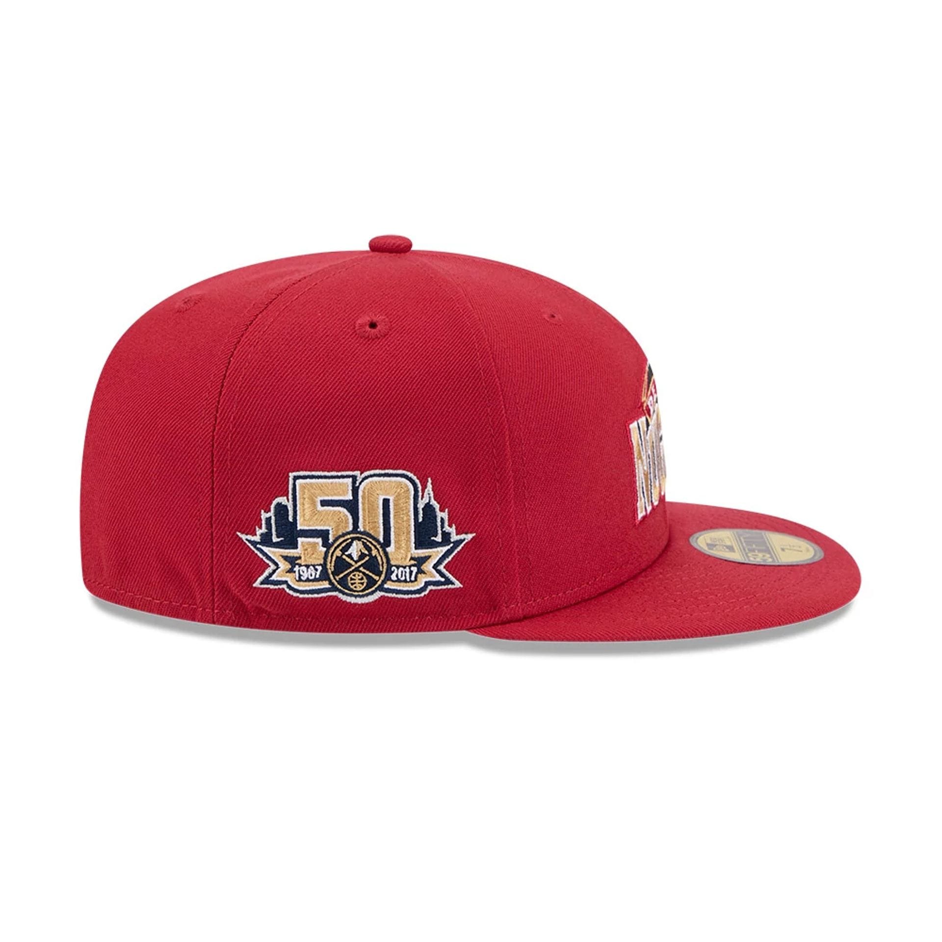 Denver Nuggets NBA Hardwood Classic Dark Red 59FIFTY Fitted Cap-kentox - Image 4