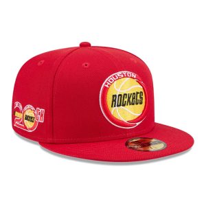 Houston Rockets NBA Hardwood Classic Red 59FIFTY Fitted Cap-kentox