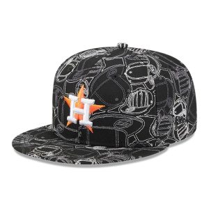 Houston Astros MLB Cap Scramble Black 59FIFTY Fitted Cap-kentox